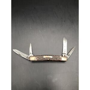 VTG Rare Bone Handle BOKER Tree Brand 4 Blade Folding Pocket Knife 60107 READ